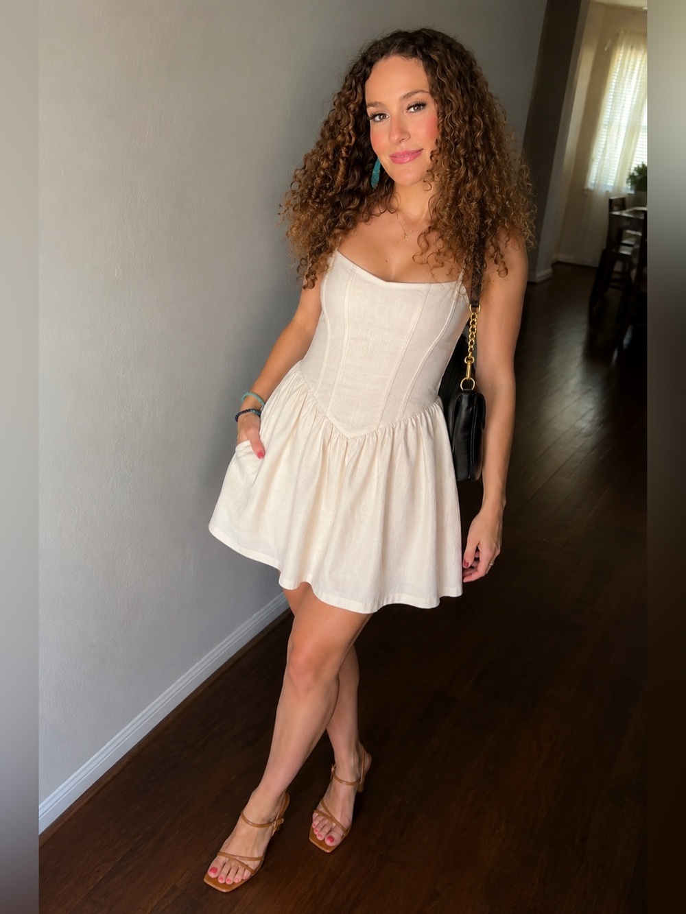 NWT Florence by Mills White Linen Mini Dress size small